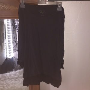 Navy long sleeve top with black lace trim!!